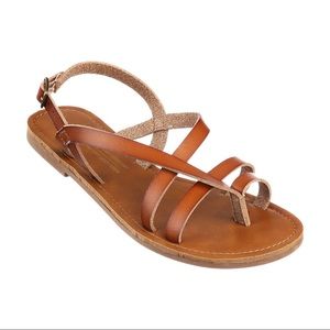 NWT George Women’s Size 9 Cognac Drift Toe Loop Sandals